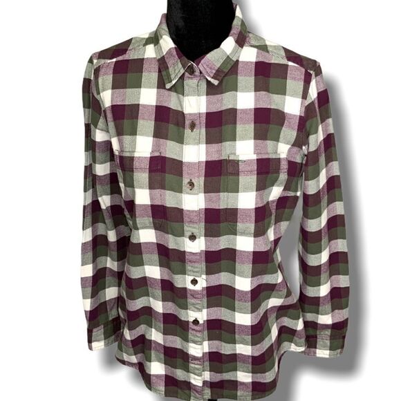ROYAL ROBBINS Plaid Flannel Organic Cotton Button Down Shirt Sz S - Picture 3 of 12